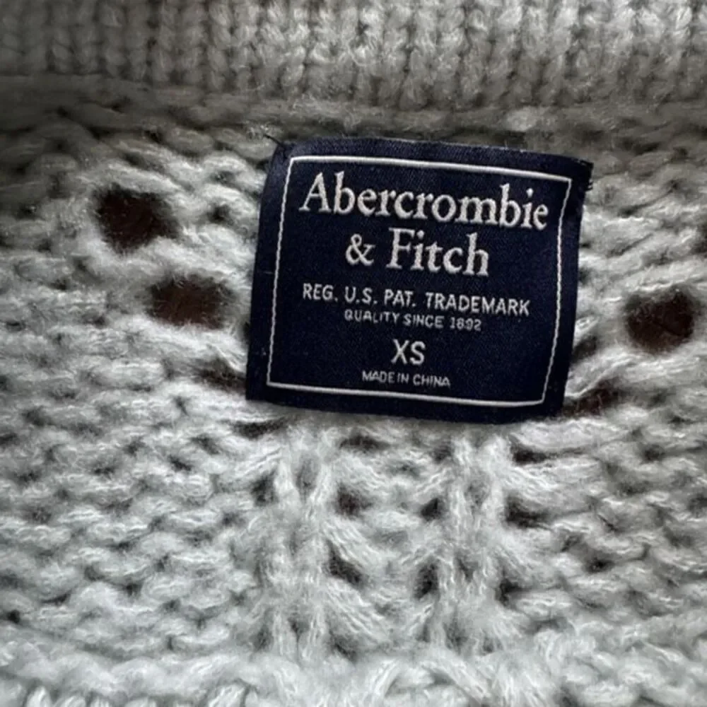 Abercrombie XS open knit bubble sleeve green sweater - Picture 2 of 4